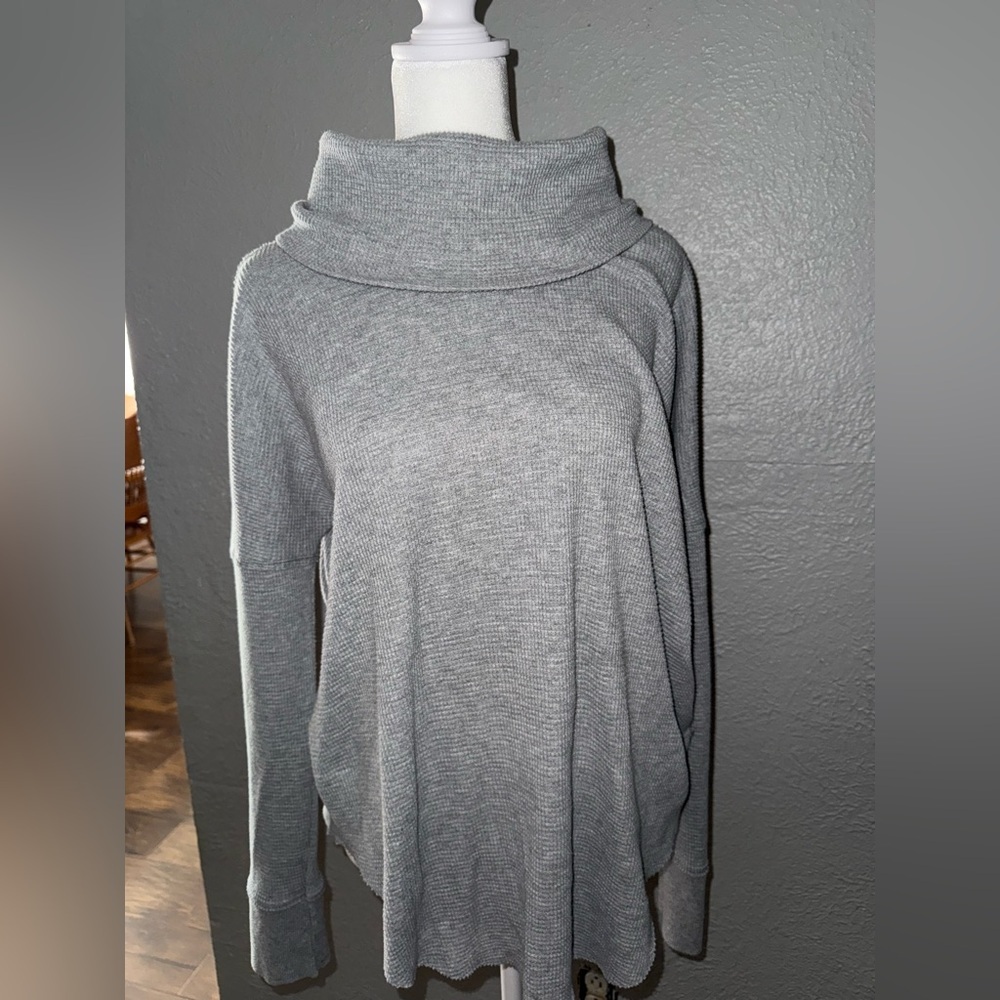 The Group Babaton/TNAWaffle‎ Knit Cowl Neck Sweater Grey Size Medium NWOT